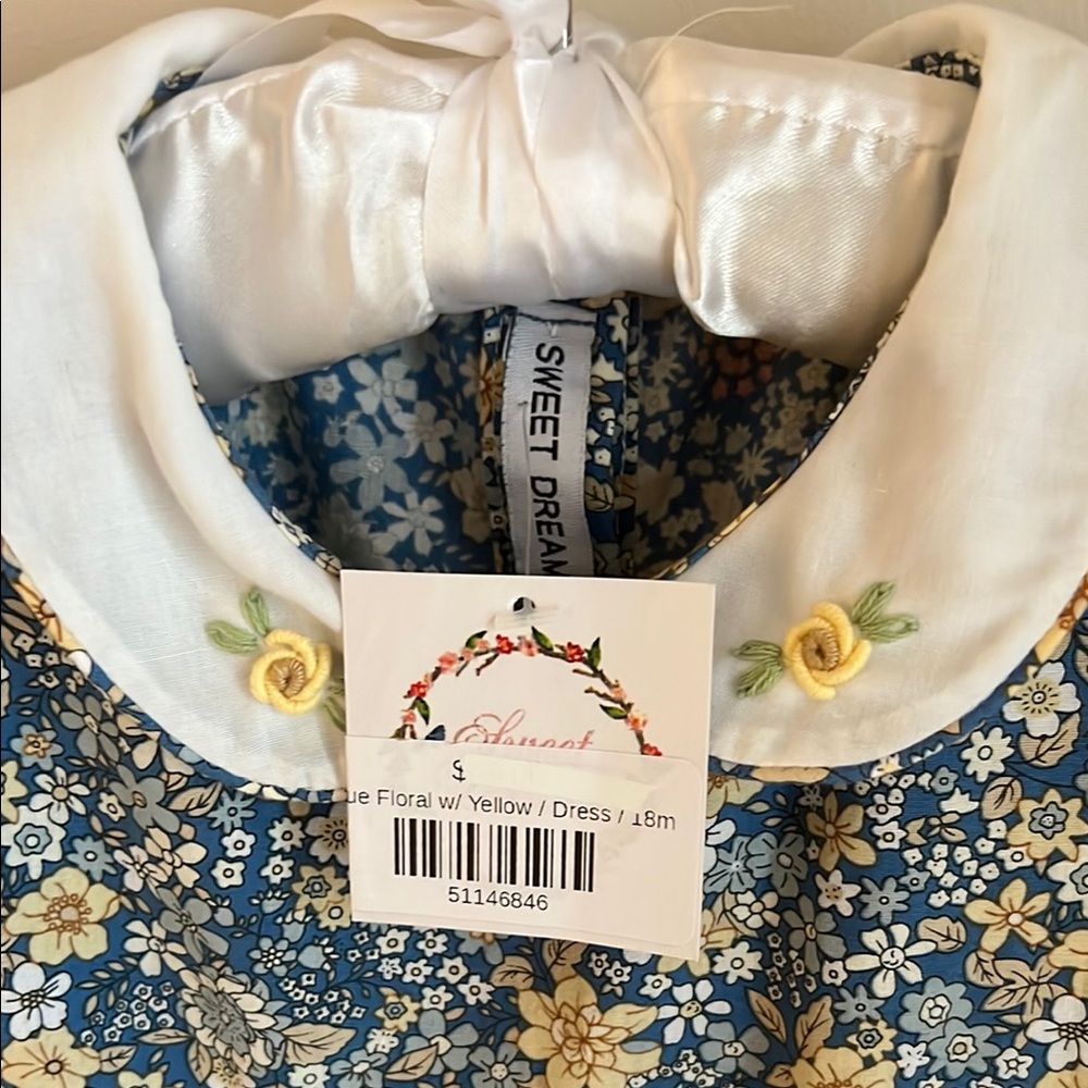 Sweet Dreams Blue Floral Kids Dress 18-24 months - Picture 2 of 5